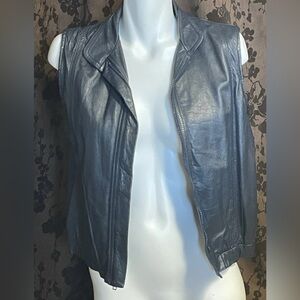 Peter Caruso Vintage Navy Leather Vest